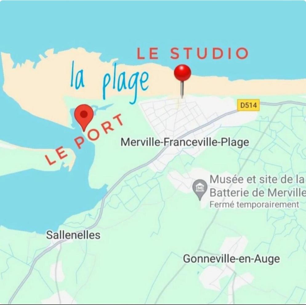 Studio Front De Mer Merville-Franceville-Plage Extérieur photo